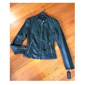 NWT Guess Deep Green Faux Leather Jacket